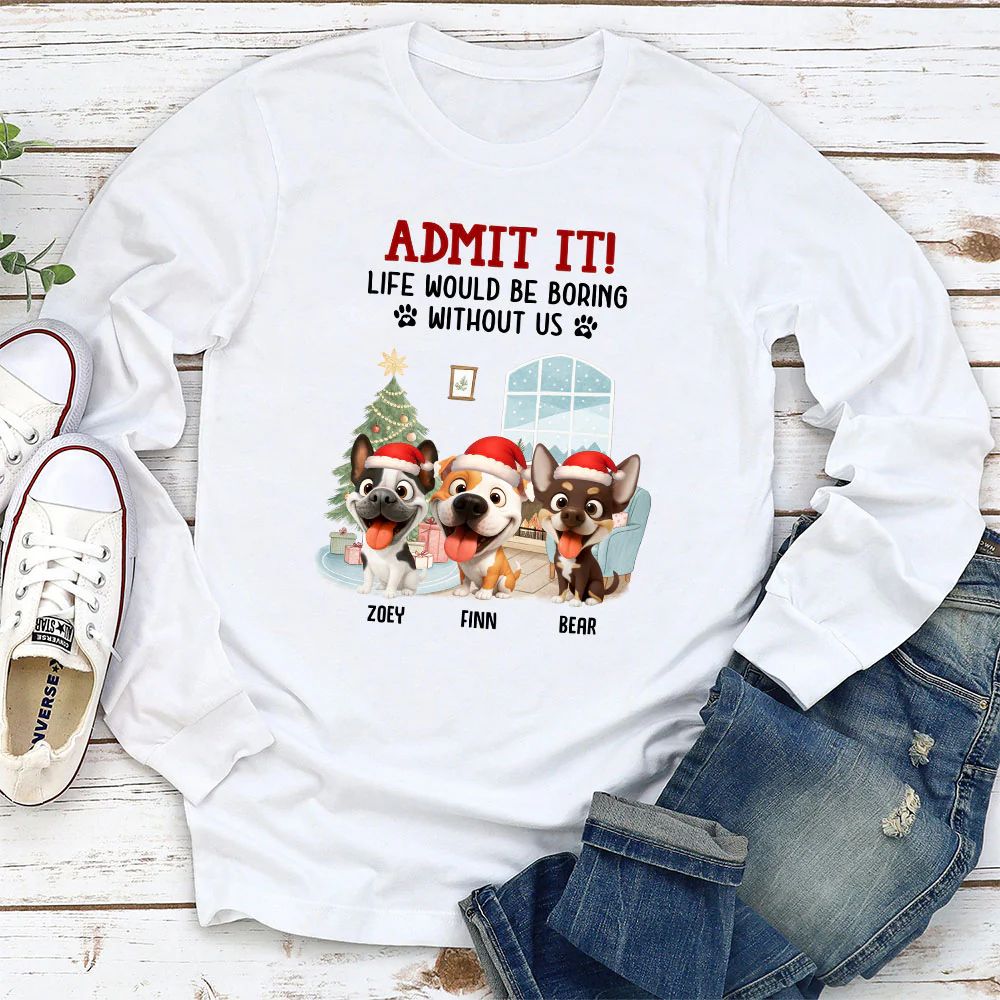 Admit It Christmas Cartoon - Personalized Custom Long Sleeve T-Shirt - Image 3