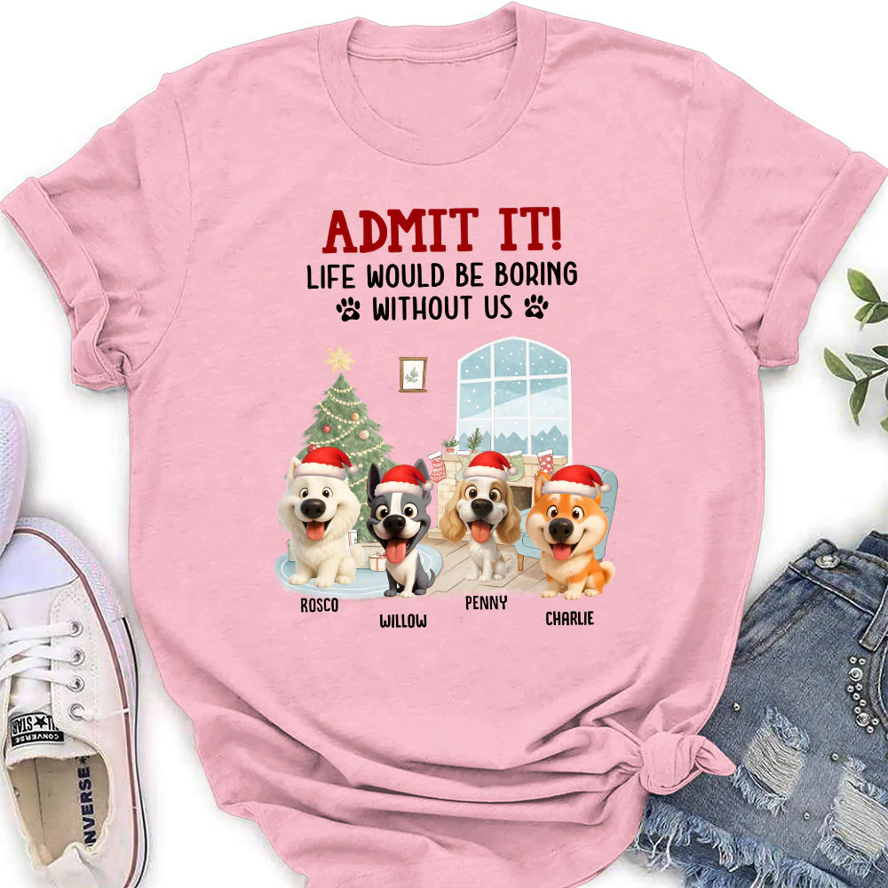 Admit It Christmas Cartoon - Personalized Custom Women's T-Shirt - Image 4