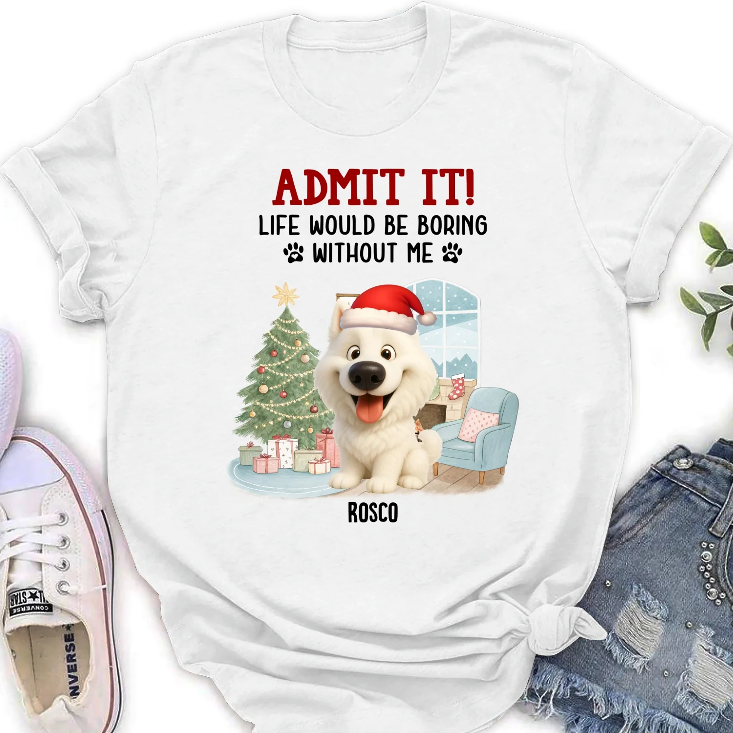 Admit It Christmas Cartoon - Personalized Custom Women's T-Shirt - Image 5