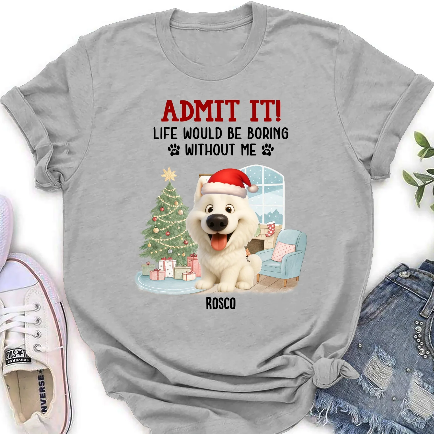 Admit It Christmas Cartoon - Personalized Custom Women's T-Shirt - Image 6