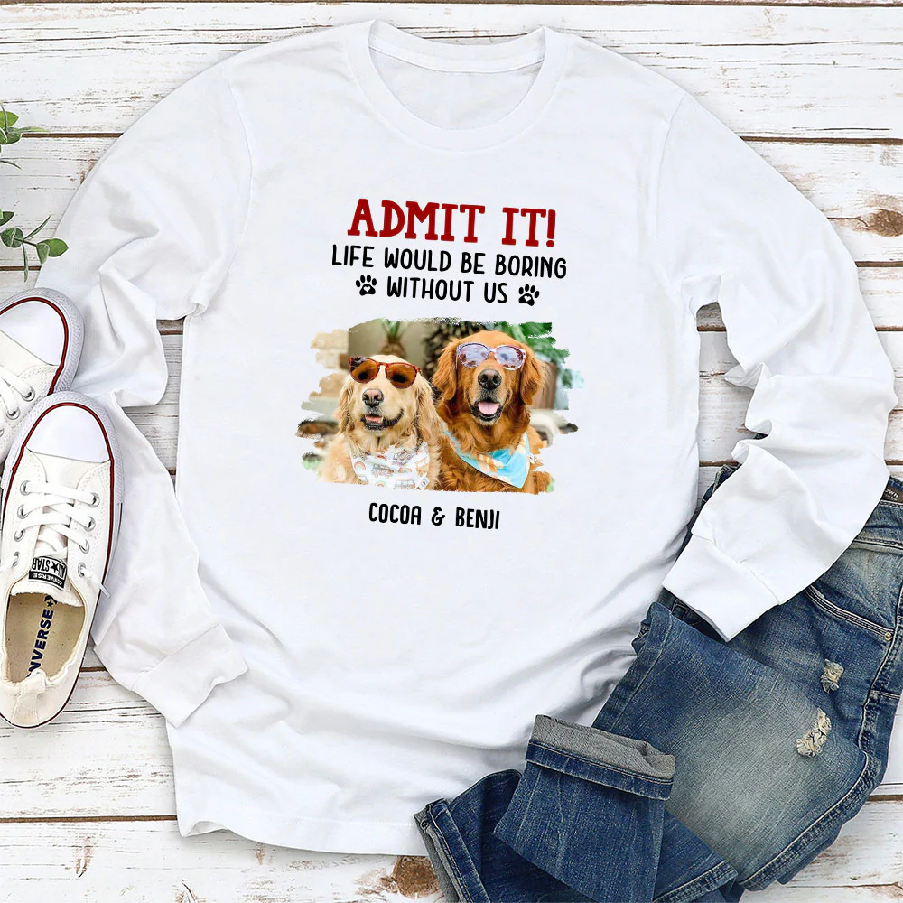 Admit It Christmas Cartoon Photo - Personalized Custom Long Sleeve T-Shirt - Image 3