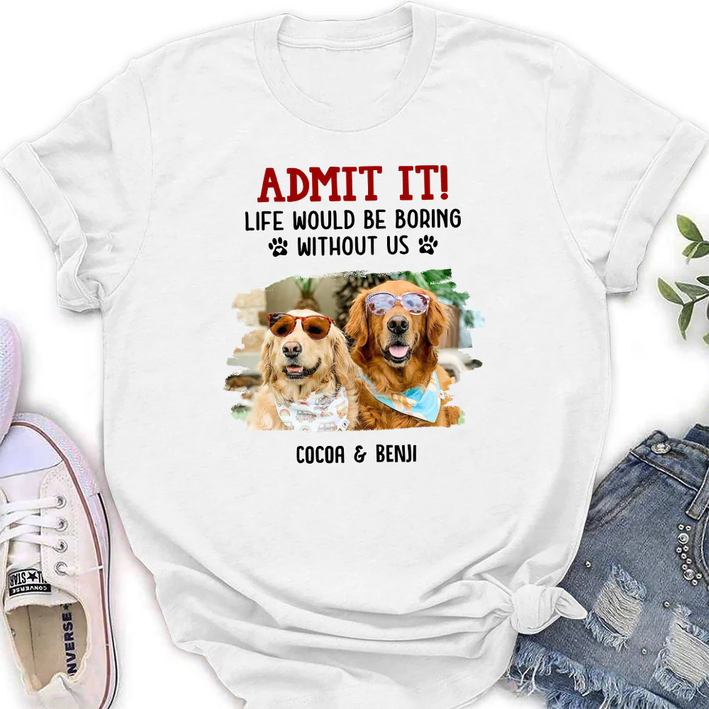 Admit It Christmas Cartoon Photo - Personalized Custom Women's T-Shirt - Image 3
