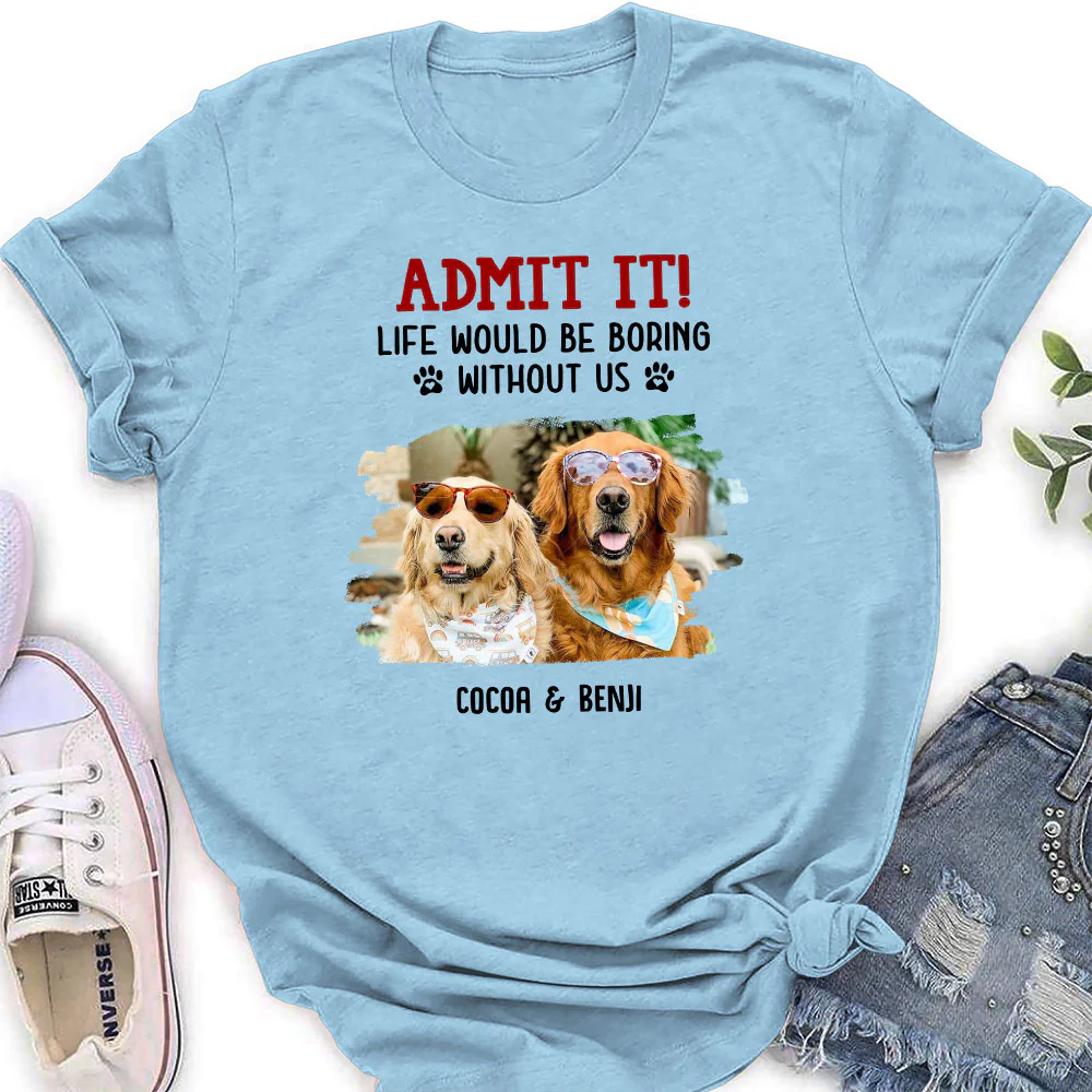Admit It Christmas Cartoon Photo - Personalized Custom Women's T-Shirt - Image 4