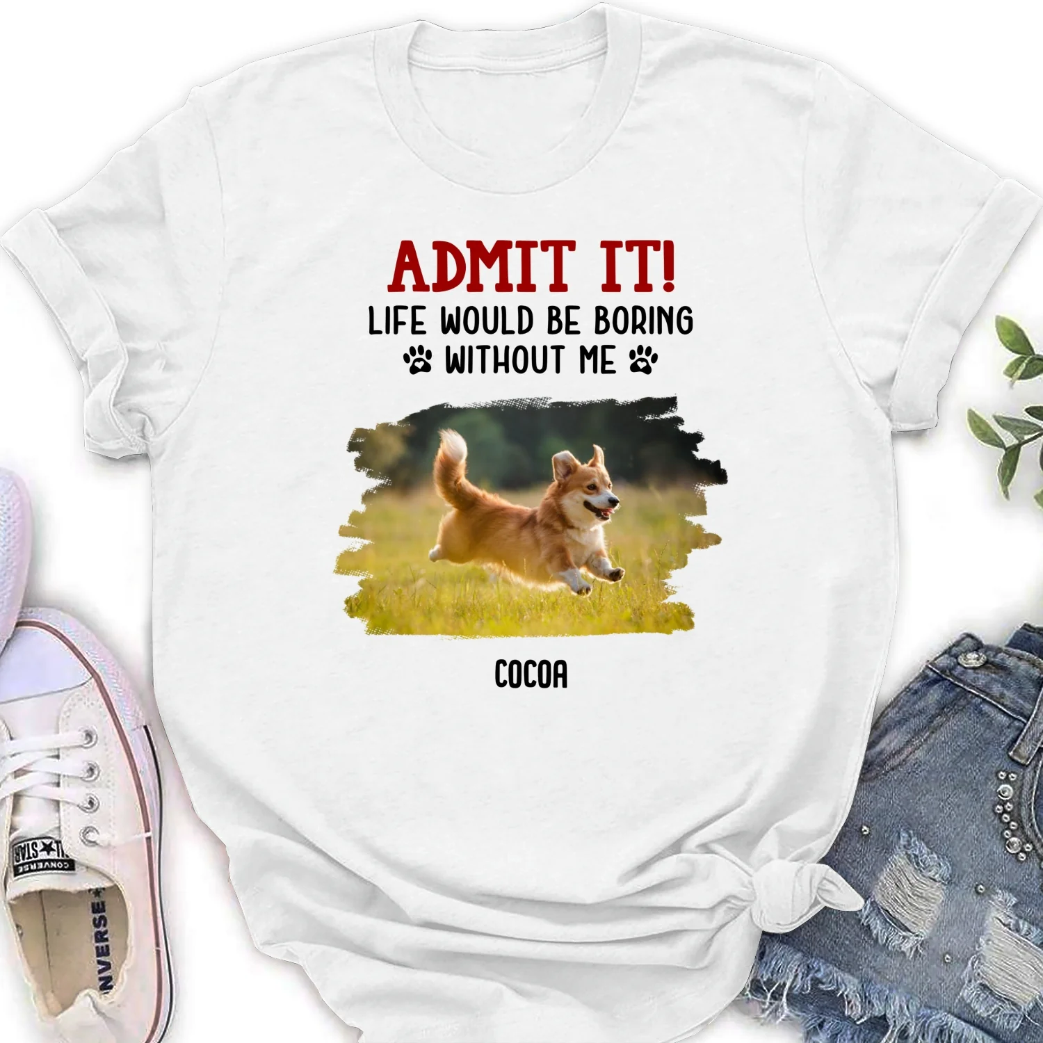 Admit It Christmas Cartoon Photo - Personalized Custom Women's T-Shirt - Image 5