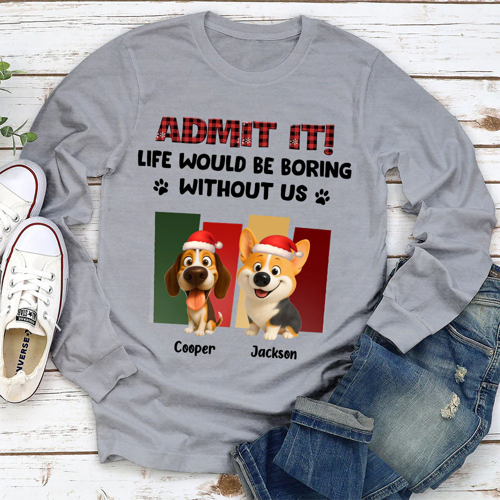 Admit It Christmas - Personalized Custom Long Sleeve T-Shirt - Image 3