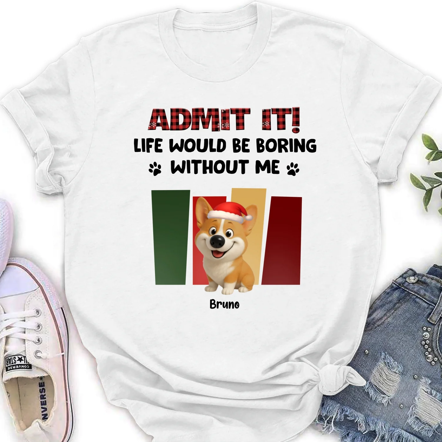 Admit It Christmas - Personalized Custom Women's T-Shirt - Image 5
