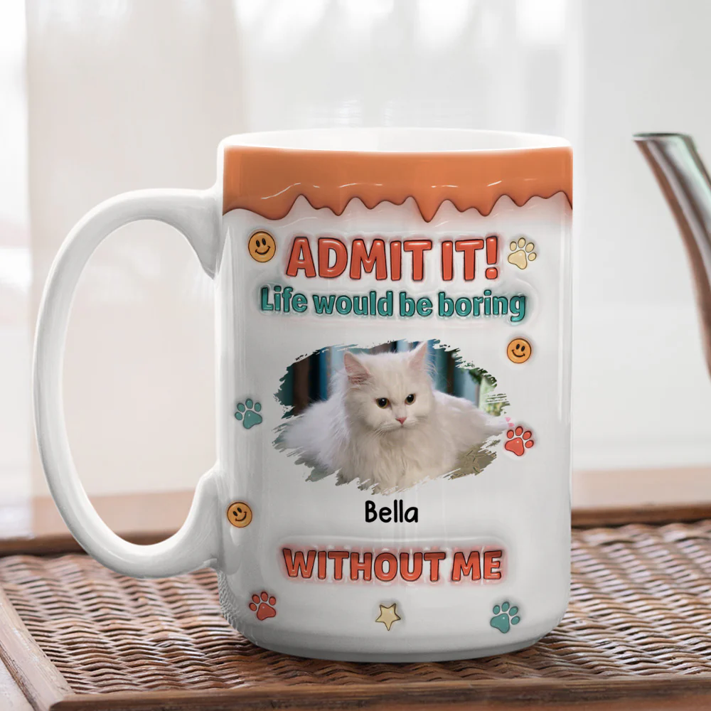 Admit It Chunky Cat Photo - Personalized Custom 3D Inflated Effect Coffee Mug - Image 6