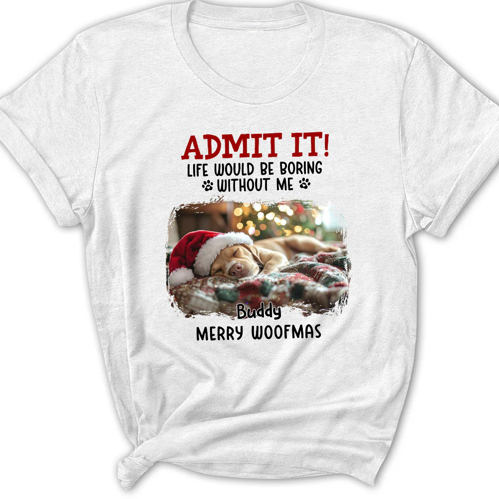 Admit It Dog Cartoon Christmas Photo - Personalized Custom Women T-Shirt