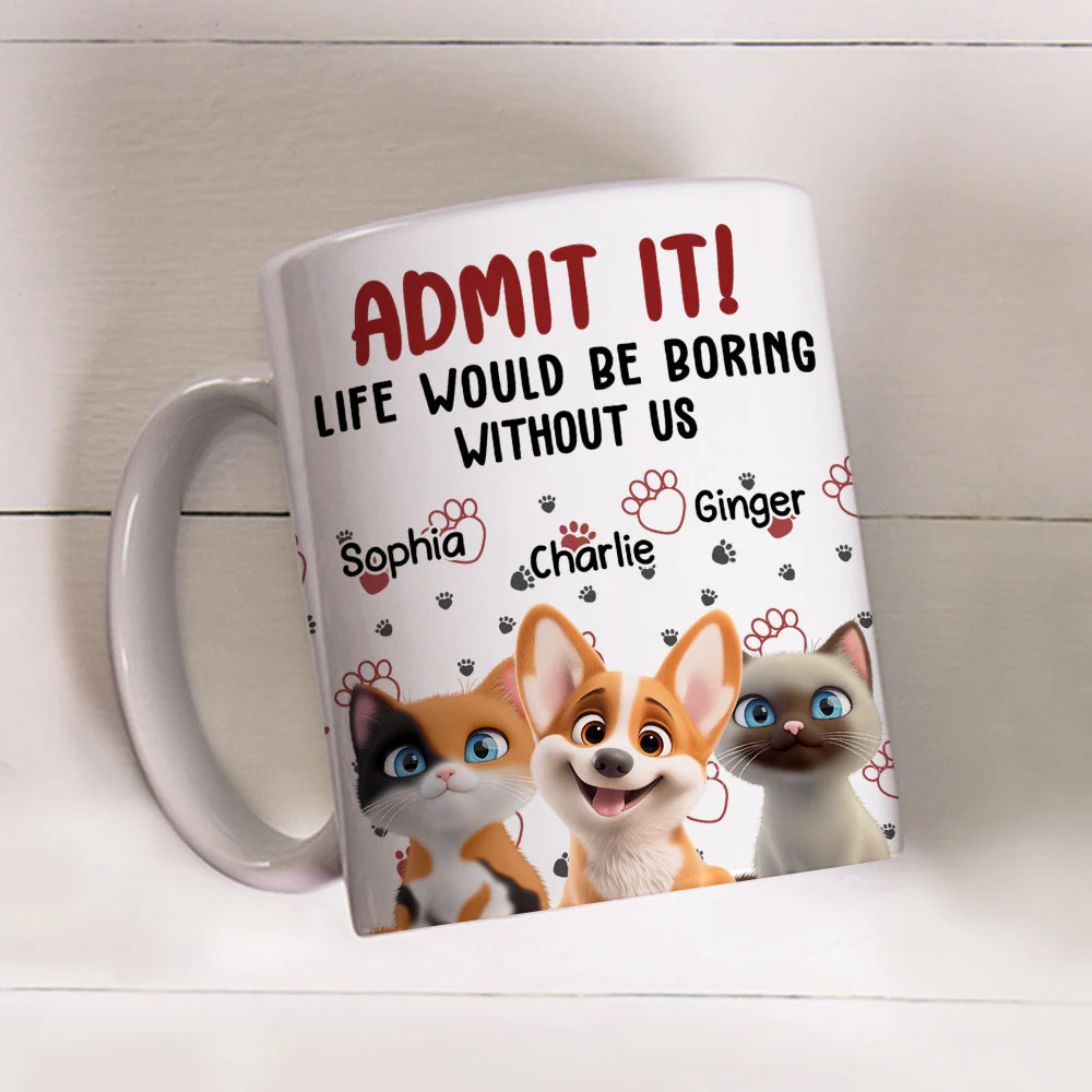 Admit It Pet Mom Mum Dad - Personalized Custom Coffee Mug - Image 5