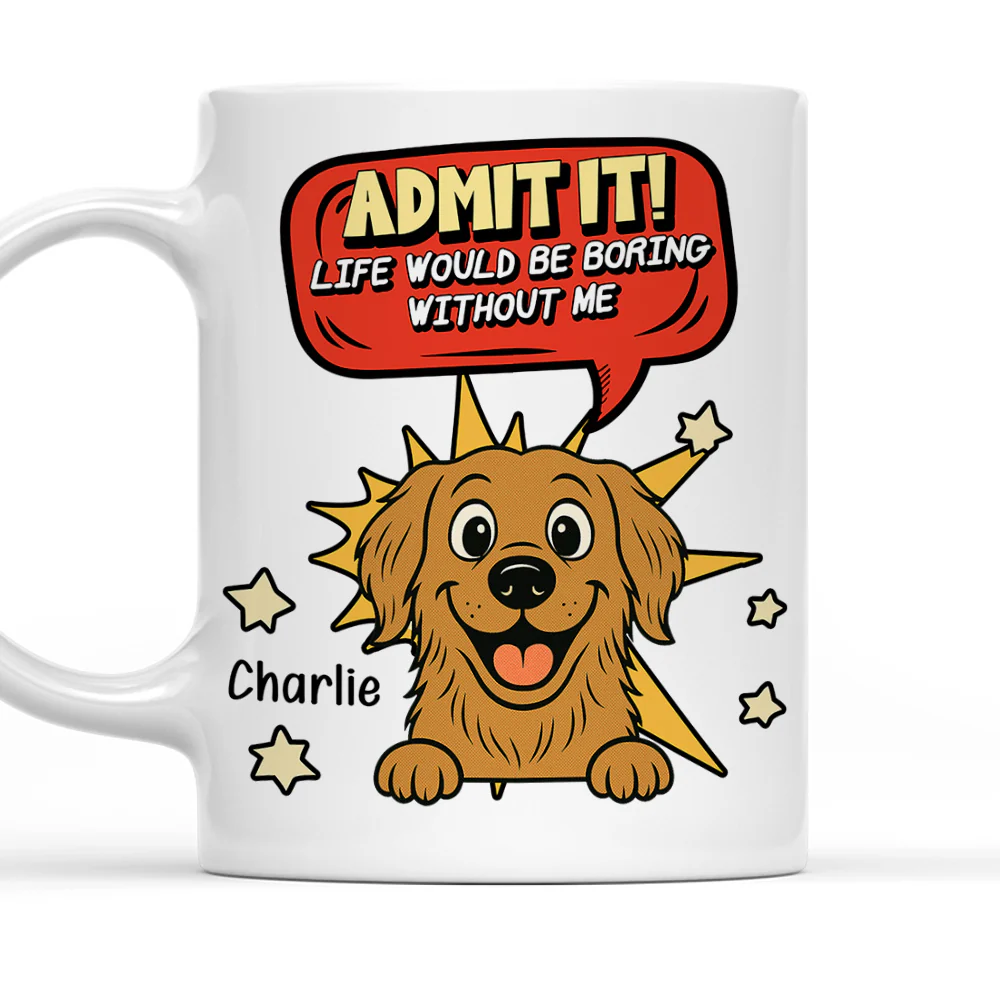 Admit It Retro Comic Dogs - Personalized Custom Coffee Mug