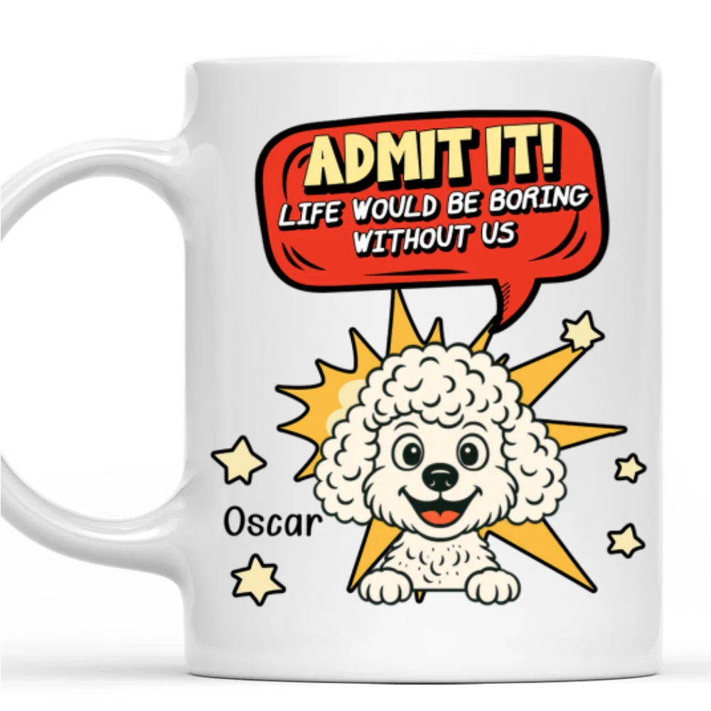 Admit It Retro Comic Dogs - Personalized Custom Coffee Mug - Image 7