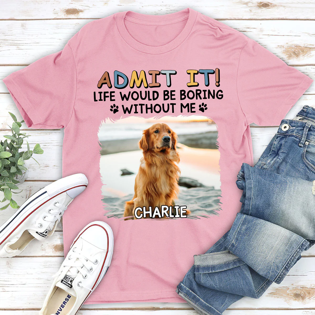 Admit It Retro Photo - Personalized Custom Unisex T-Shirt - Image 3