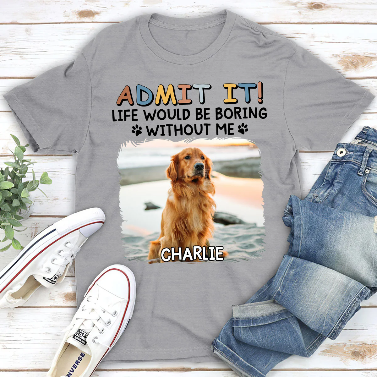 Admit It Retro Photo - Personalized Custom Unisex T-Shirt - Image 4