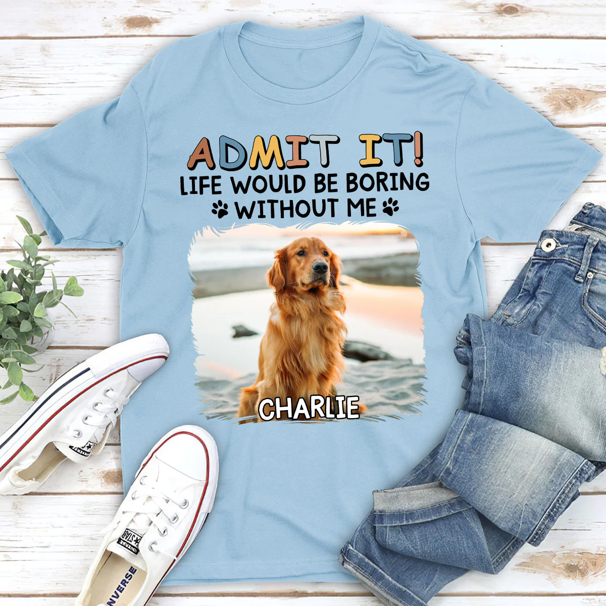 Admit It Retro Photo - Personalized Custom Unisex T-Shirt - Image 5