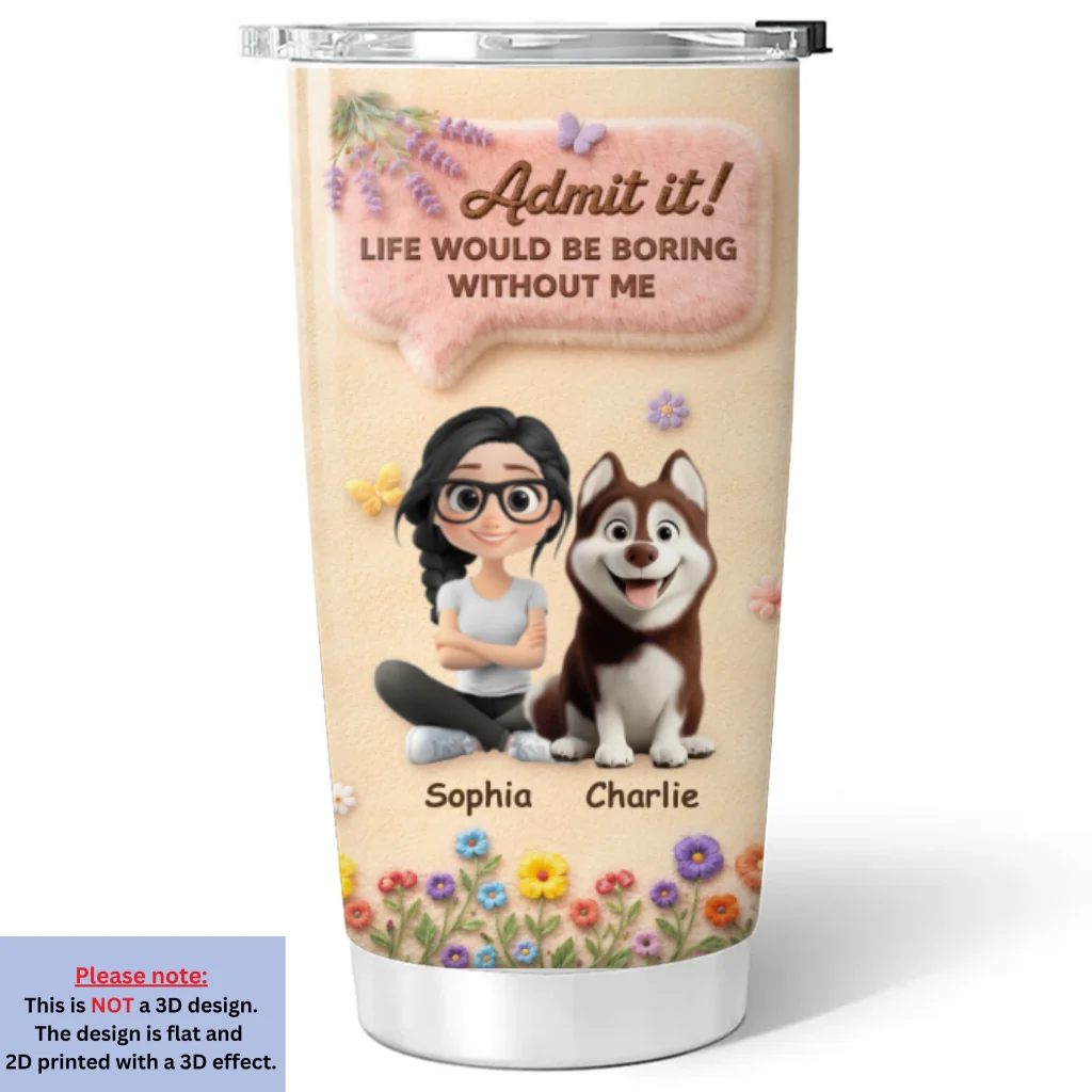 Admit It Stuffy Dogs - Personalized Custom 3D Effect Tumbler - Image 5