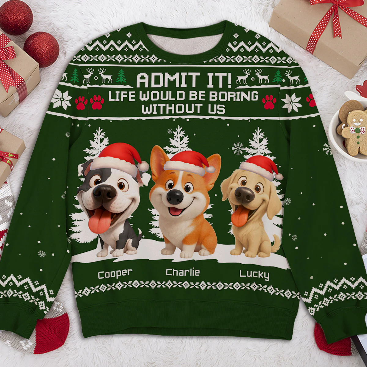Admit It Winter Cartoon - Personalized Custom All-Over-Print Sweatshirt - Image 3