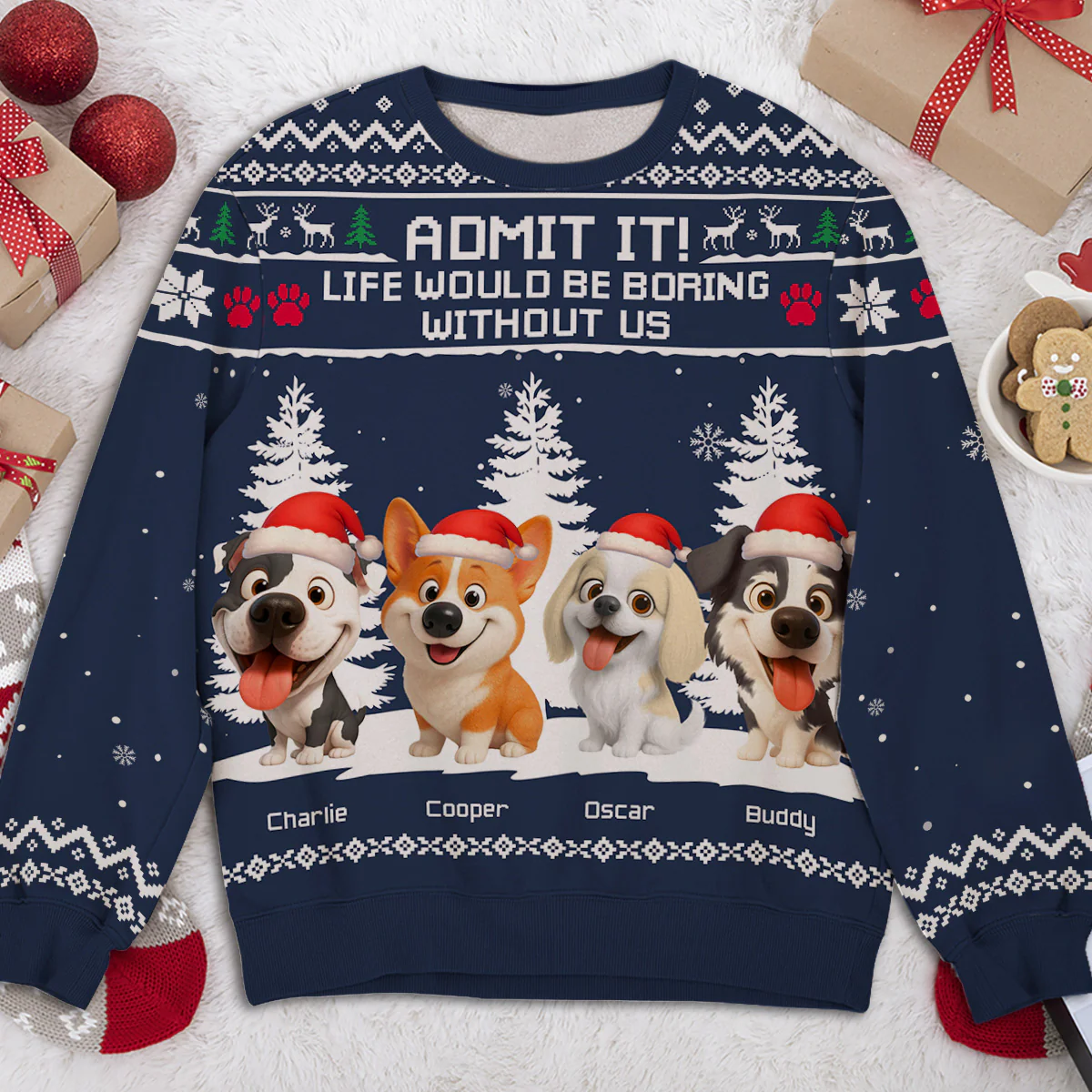 Admit It Winter Cartoon - Personalized Custom All-Over-Print Sweatshirt - Image 4