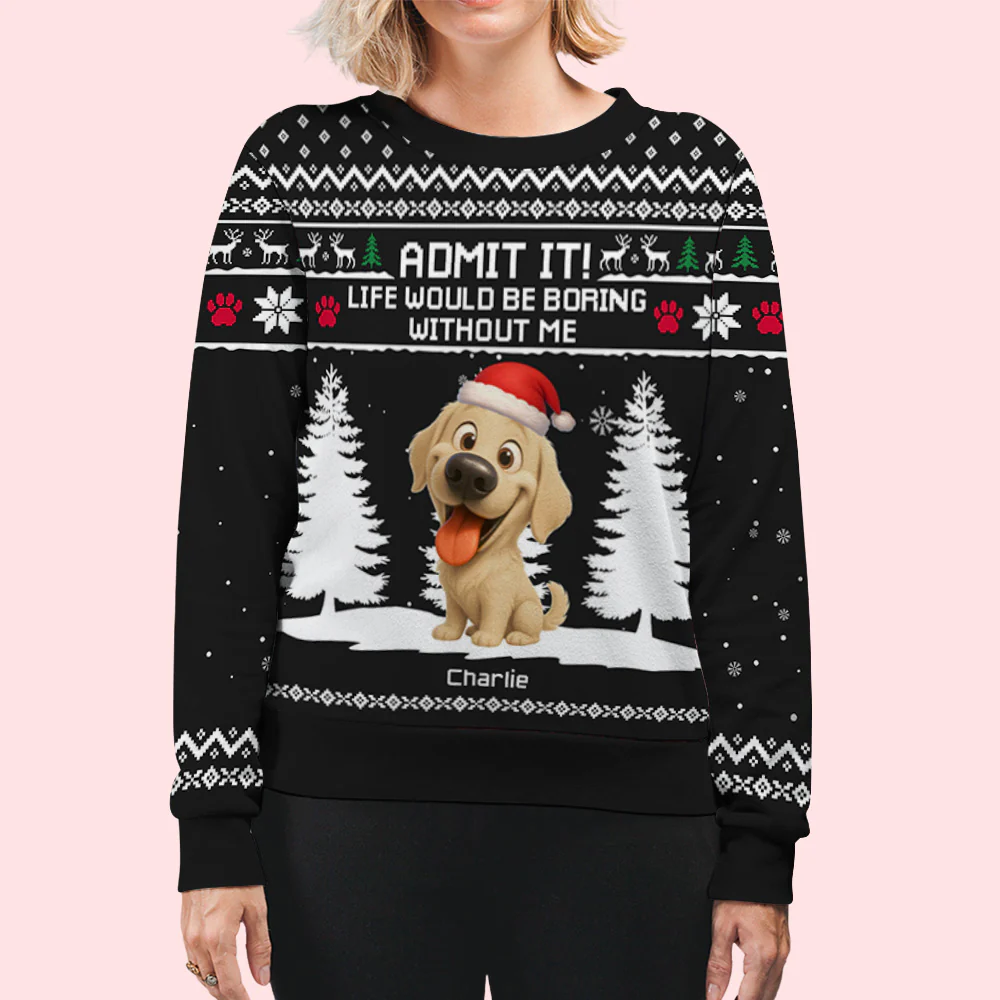 Admit It Winter Cartoon - Personalized Custom All-Over-Print Sweatshirt - Image 6