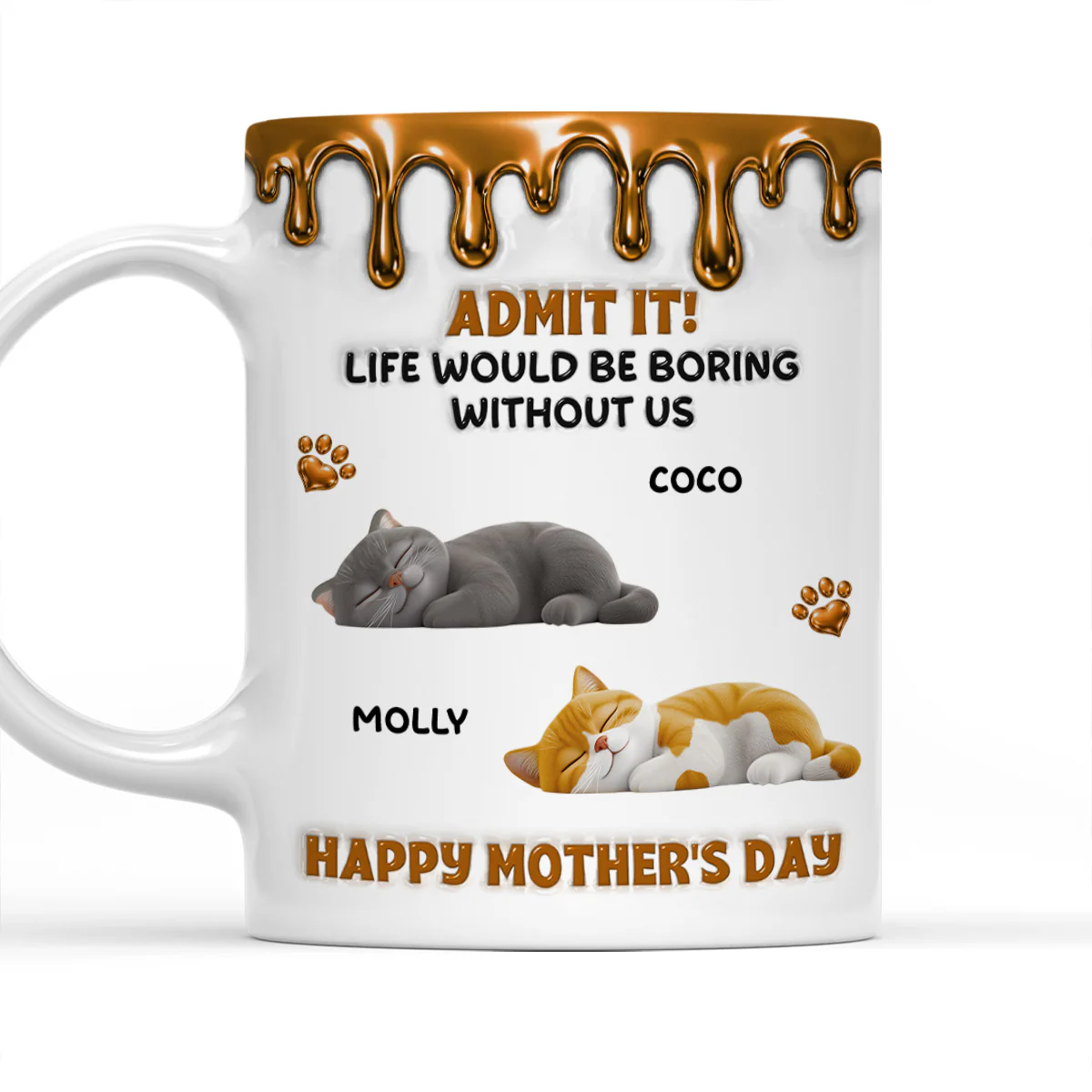 Admit Wonderful Time With Cat - Personalized Custom 3D Effect Coffee Mug