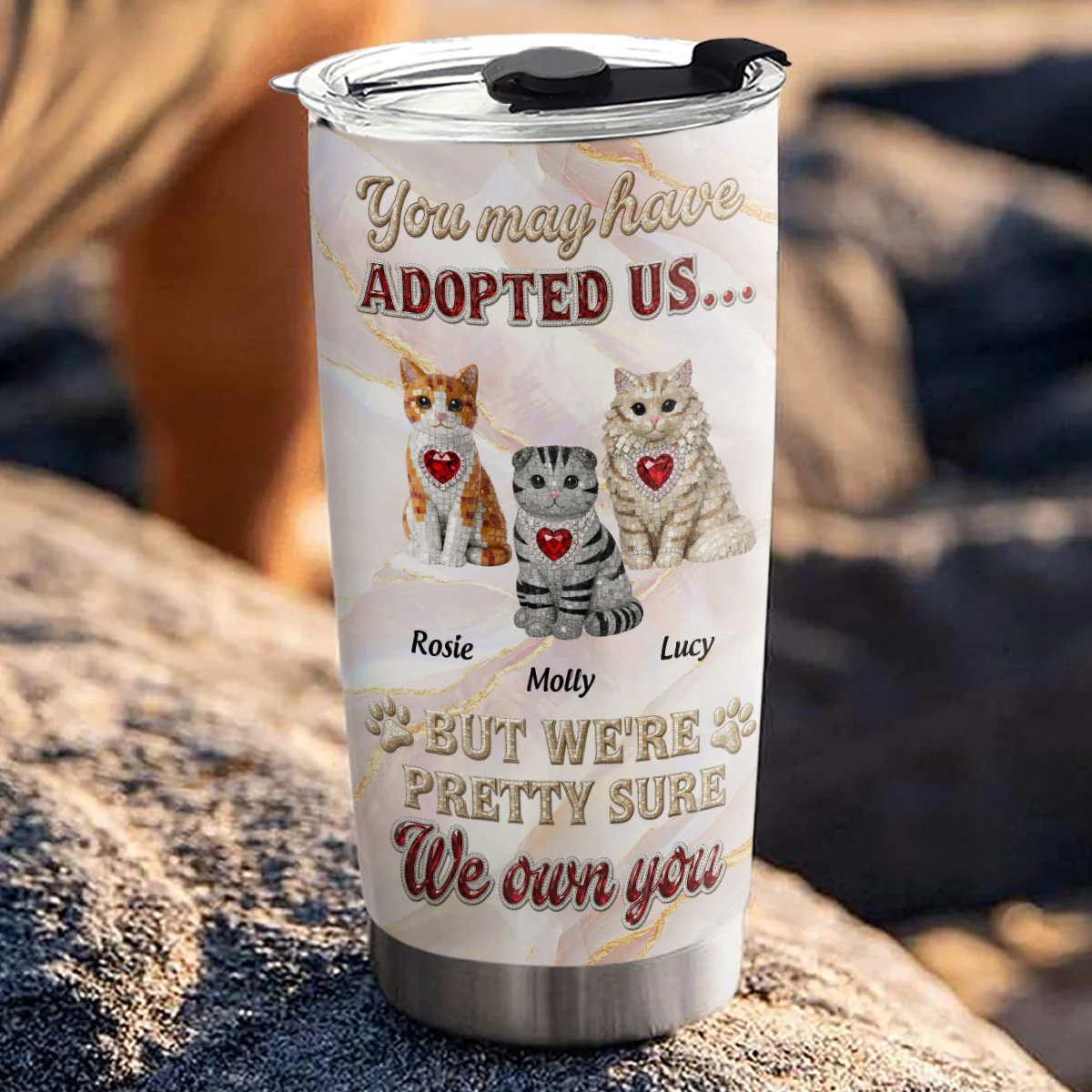 Adopted Cat - Personalized Custom 3D Effect Tumbler - Image 3