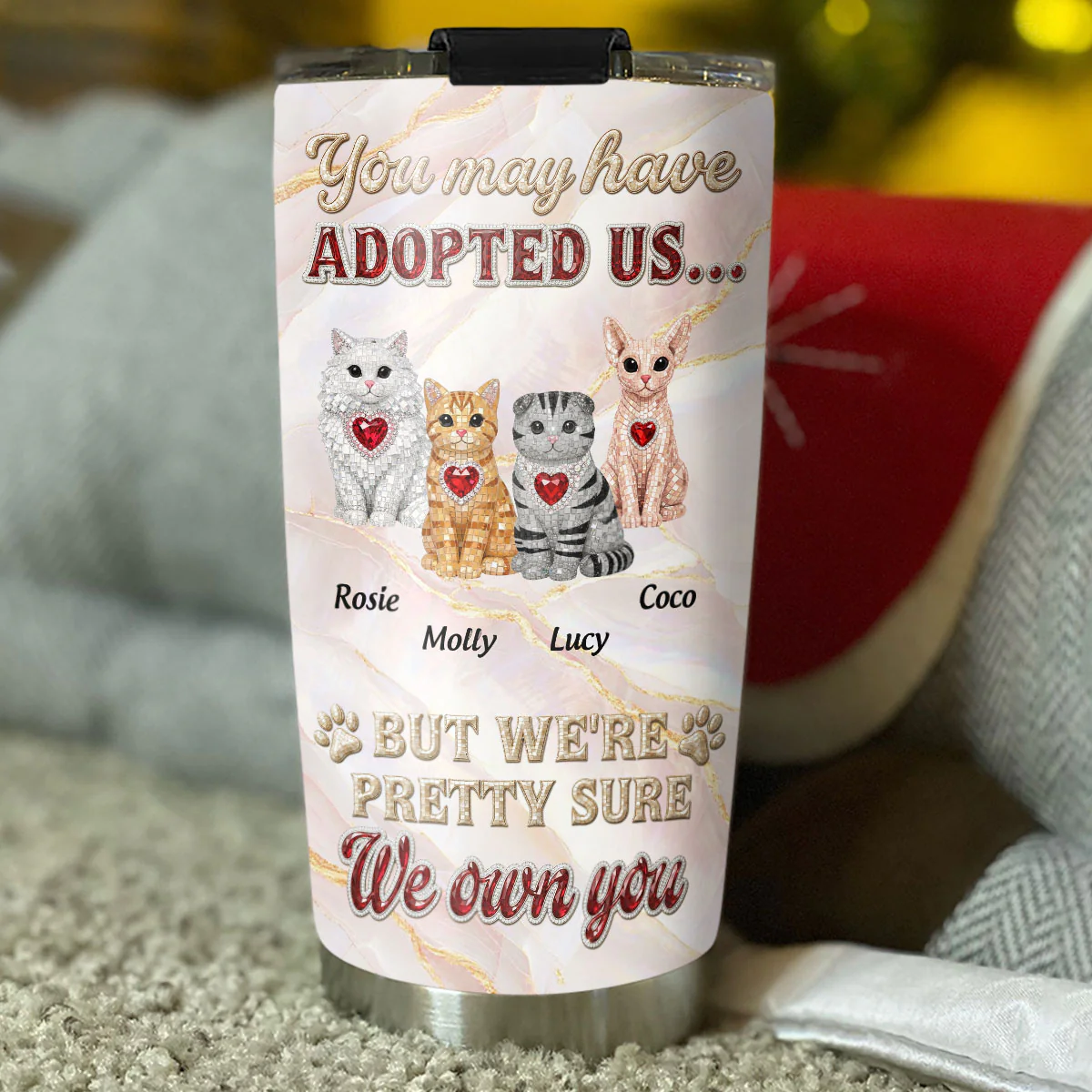 Adopted Cat - Personalized Custom 3D Effect Tumbler - Image 4