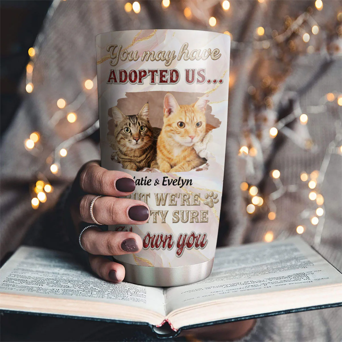 Adopted Cat Photo - Personalized Custom 3D Effect Tumbler - Image 2