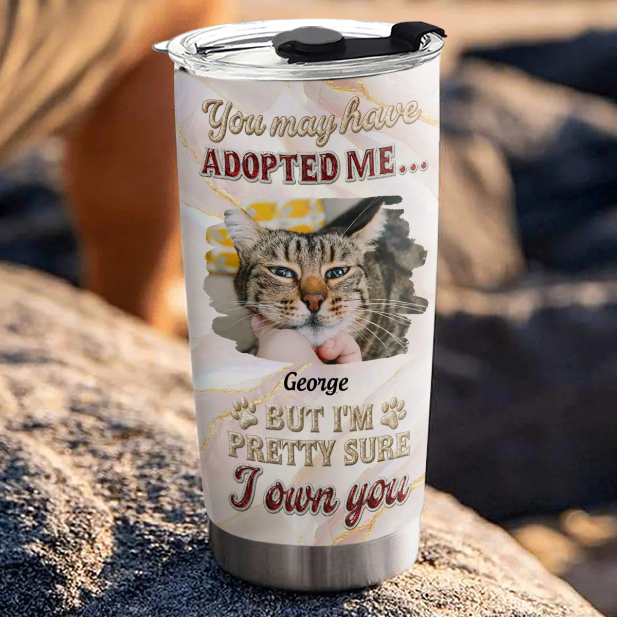 Adopted Cat Photo - Personalized Custom 3D Effect Tumbler - Image 3