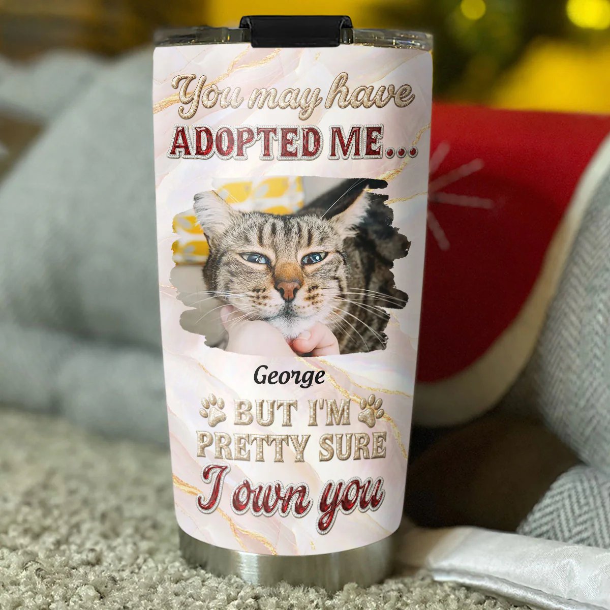 Adopted Cat Photo - Personalized Custom 3D Effect Tumbler - Image 4