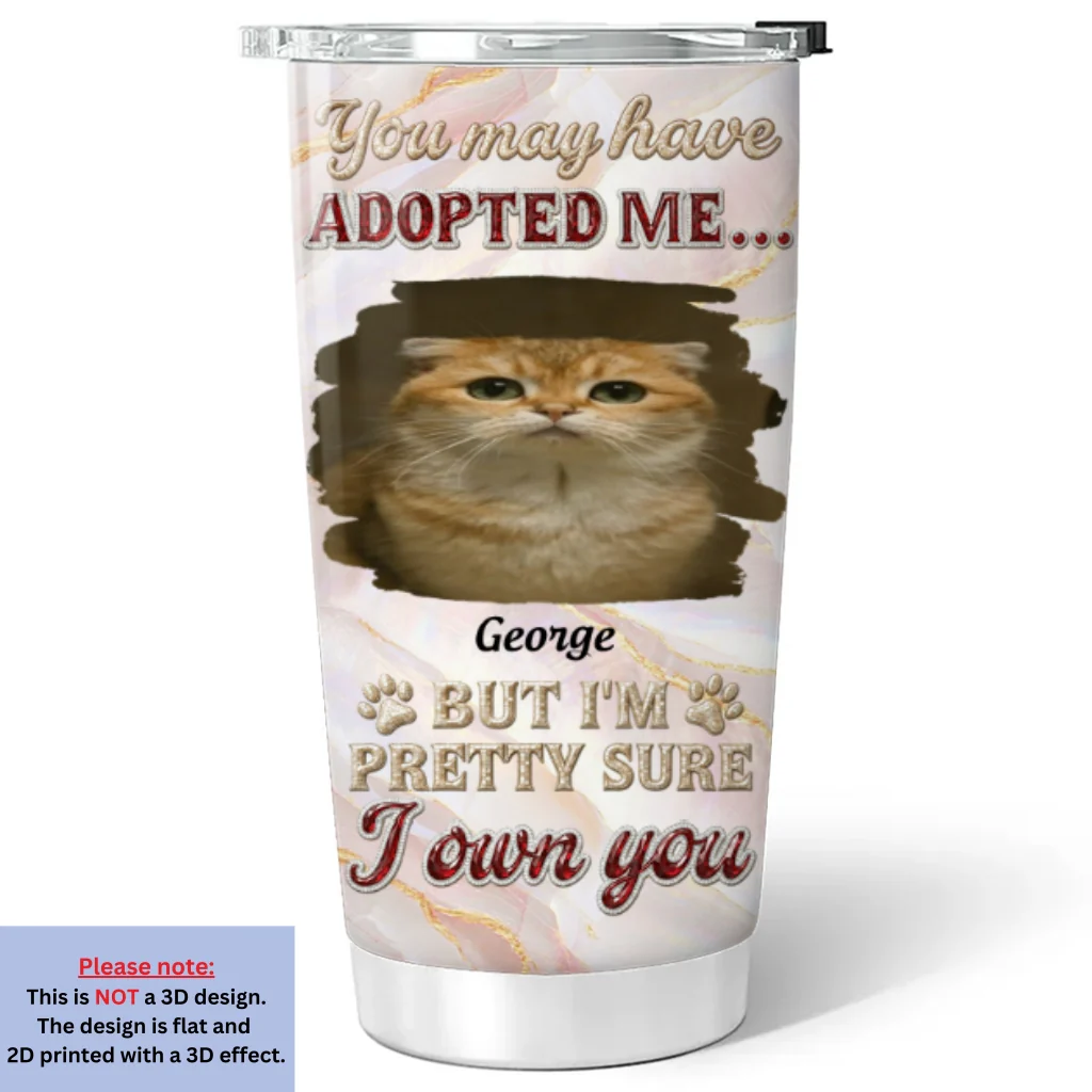 Adopted Cat Photo - Personalized Custom 3D Effect Tumbler - Image 6