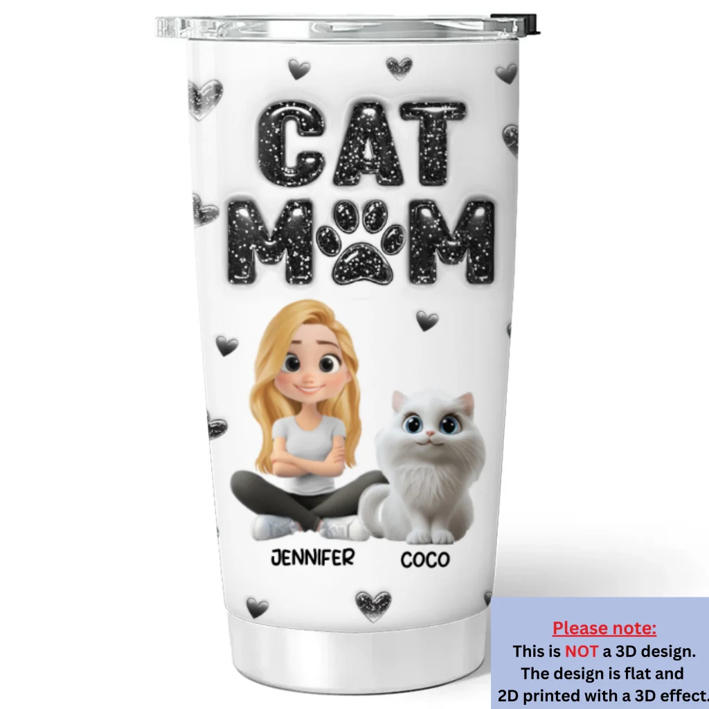 Adore Cats - Personalized Custom 3D Inflated Effect Tumbler - Image 5