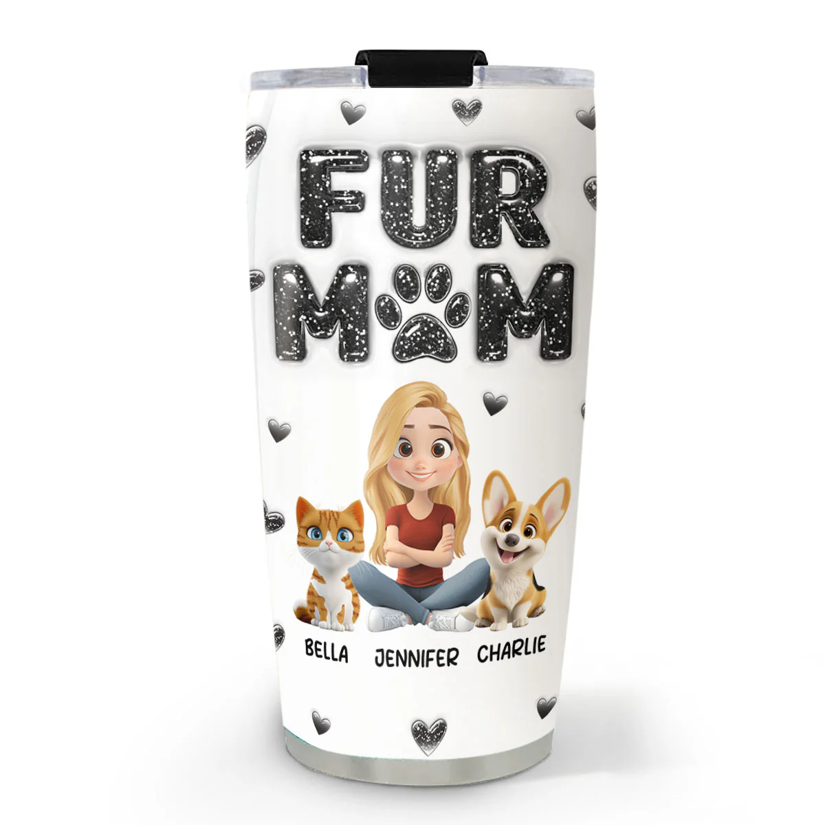 Adore Fur Babies - Personalized Custom 3D Inflated Effect Tumbler