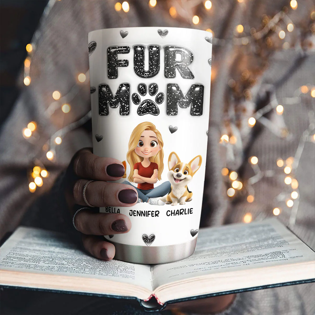Adore Fur Babies - Personalized Custom 3D Inflated Effect Tumbler - Image 3