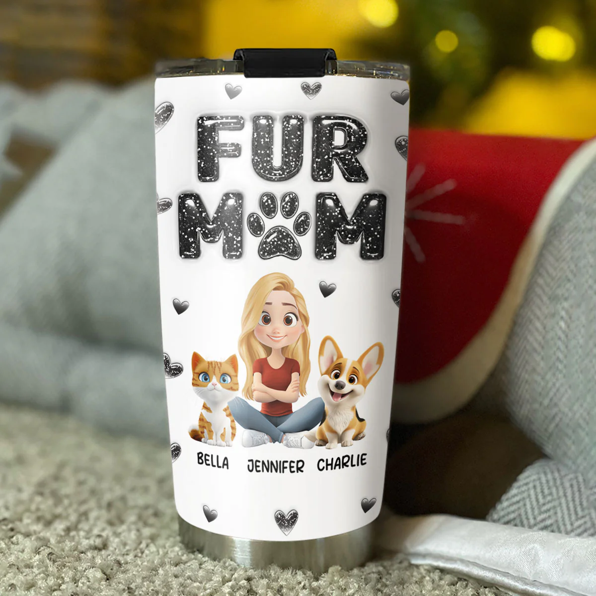 Adore Fur Babies - Personalized Custom 3D Inflated Effect Tumbler - Image 4