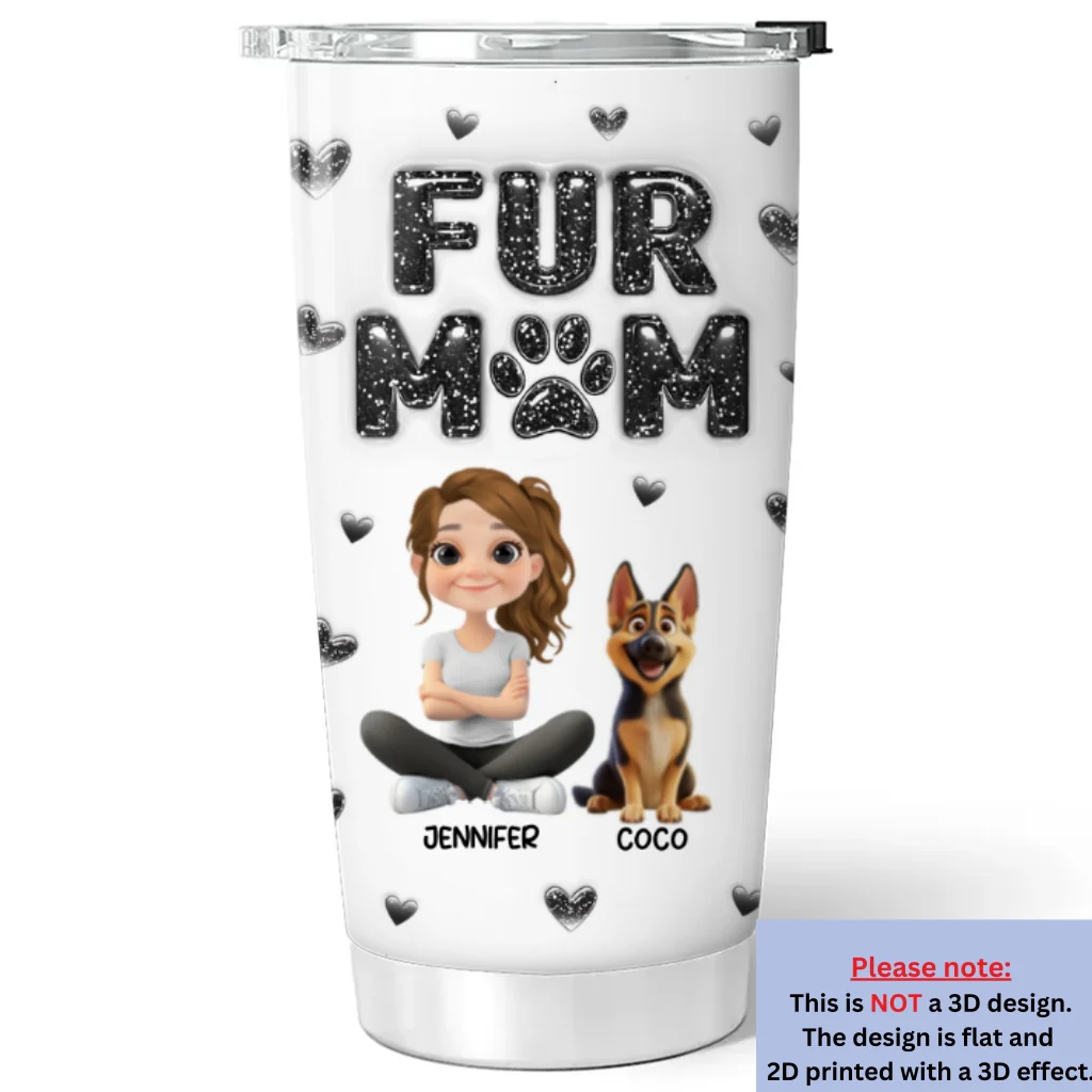 Adore Fur Babies - Personalized Custom 3D Inflated Effect Tumbler - Image 5