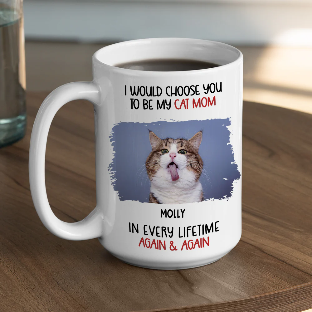 Again And Again Cat Version Photo - Personalized Custom Coffee Mug - Image 2