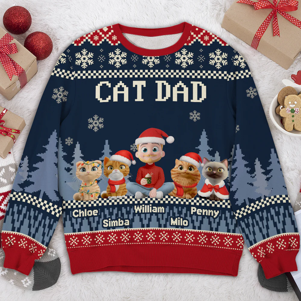 All I Need Is My Cats - Personalized Custom All-Over-Print Sweatshirt - Image 4