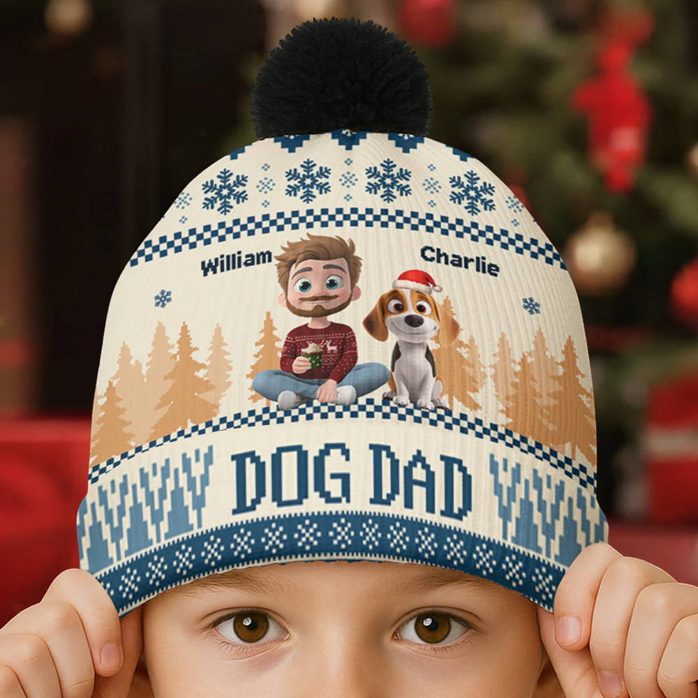 All I Need Is My Dogs - Personalized Custom Bobble Beanie Hat - Image 2