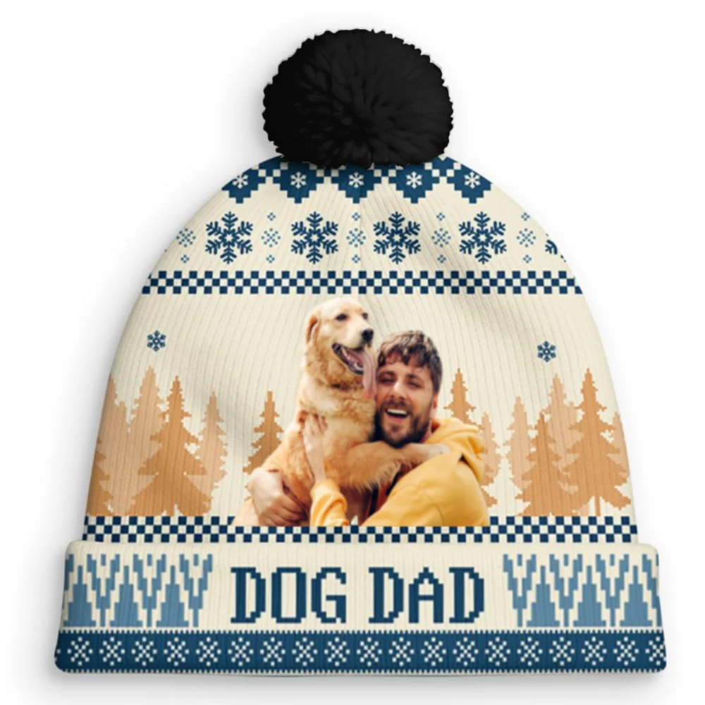 All I Need Is My Dogs Photo - Personalized Custom Bobble Beanie Hat - Image 7