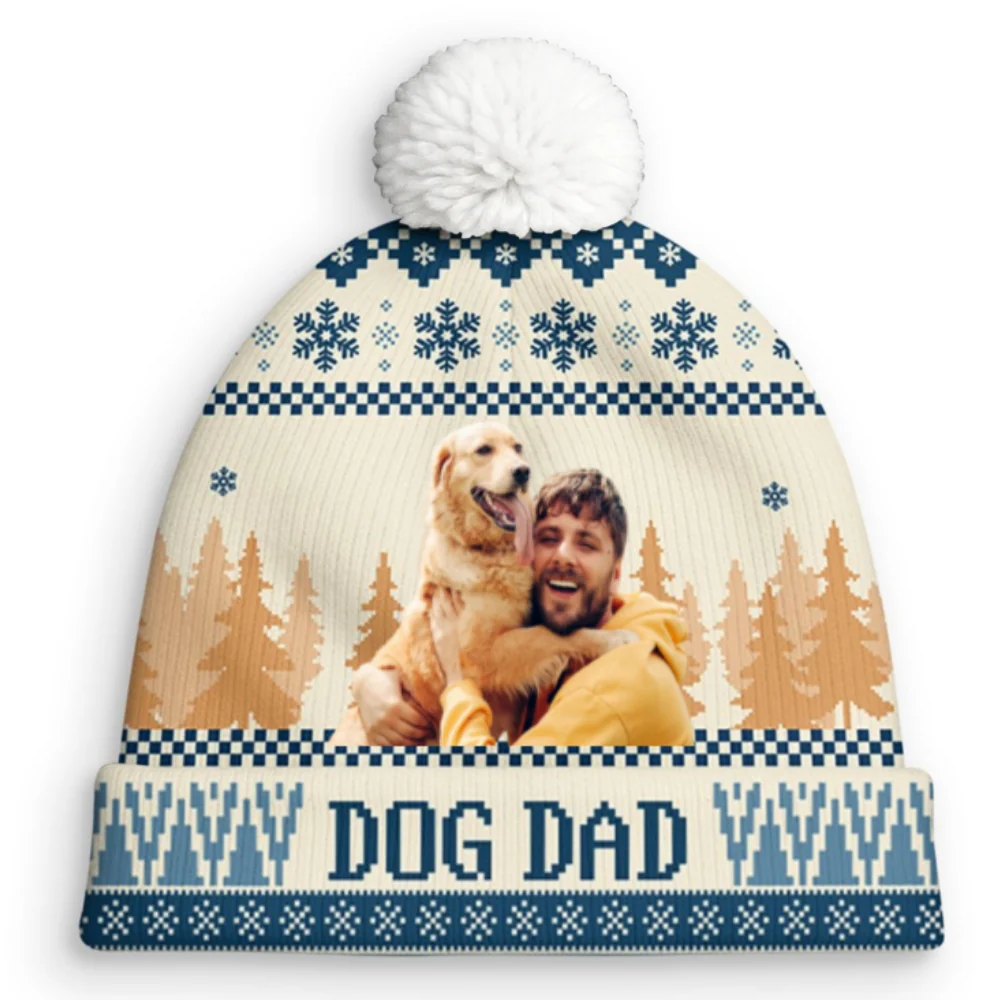 All I Need Is My Dogs Photo - Personalized Custom Bobble Beanie Hat - Image 8
