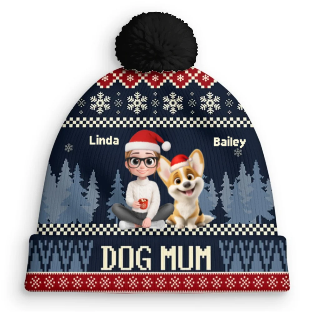 All I Need Is My Dogs Ver Woman - Personalized Custom Bobble Beanie Hat - Image 10