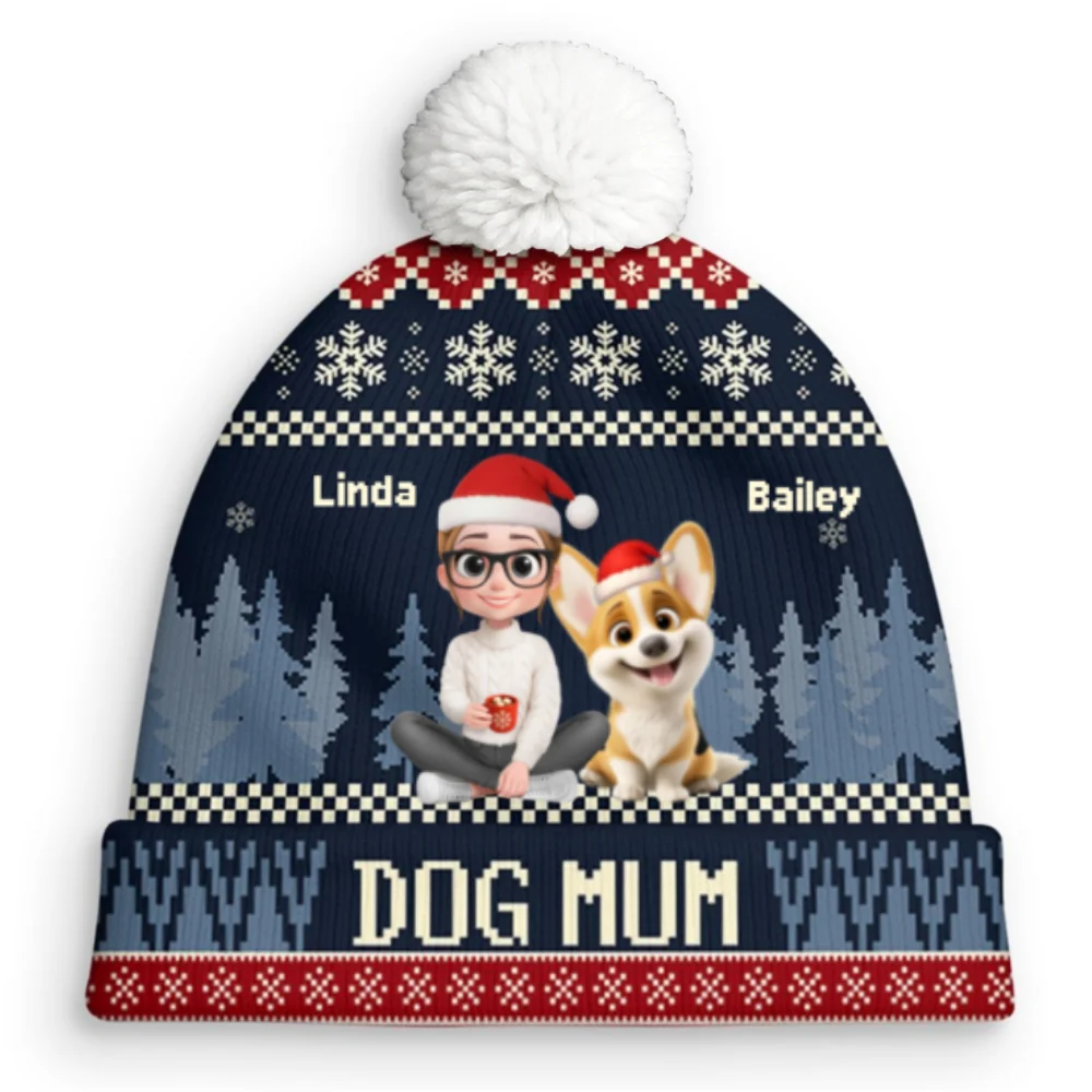 All I Need Is My Dogs Ver Woman - Personalized Custom Bobble Beanie Hat - Image 11