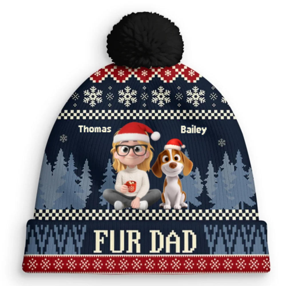 All I Need Is My Pets - Personalized Custom Bobble Beanie Hat - Image 7