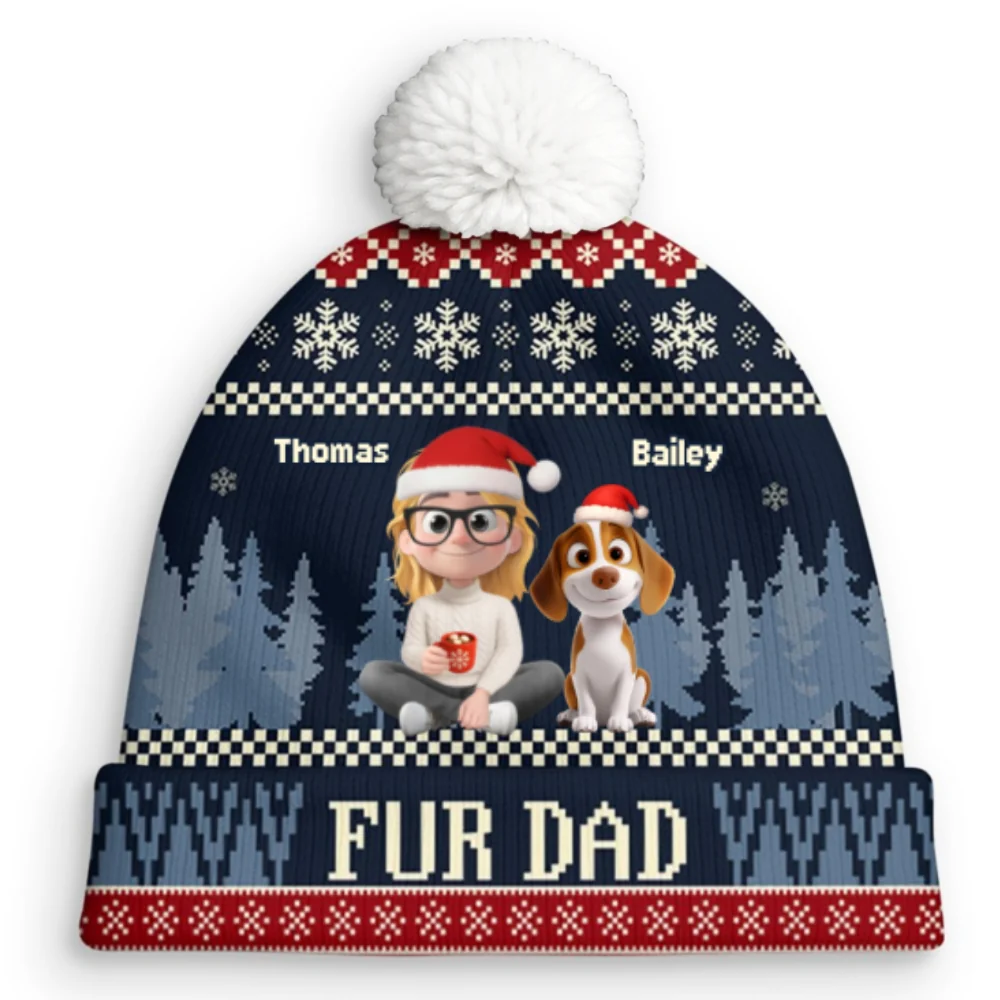 All I Need Is My Pets - Personalized Custom Bobble Beanie Hat - Image 8