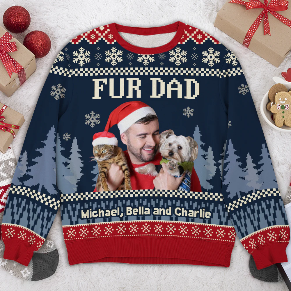 All I Need Is My Pets Photo - Personalized Custom All-Over-Print Sweatshirt - Image 2
