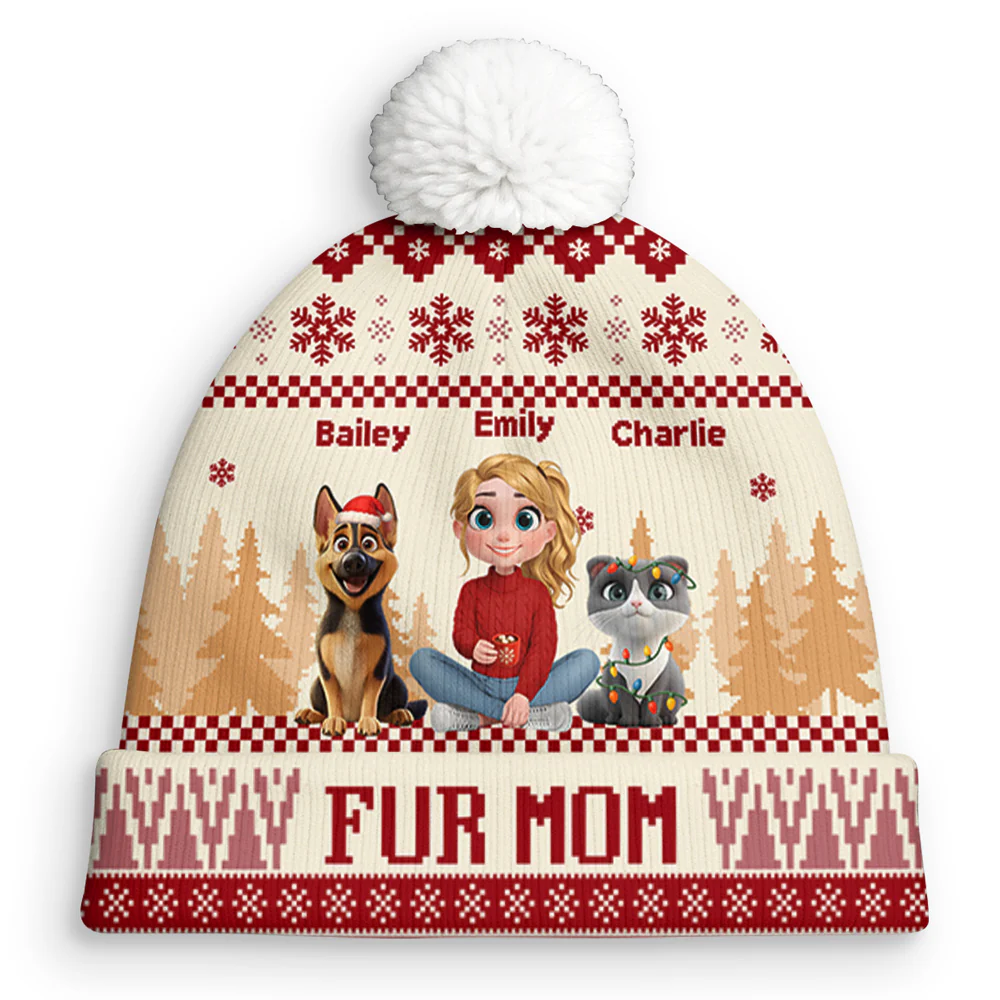 All I Need Is My Pets Ver Woman - Personalized Custom Bobble Beanie Hat