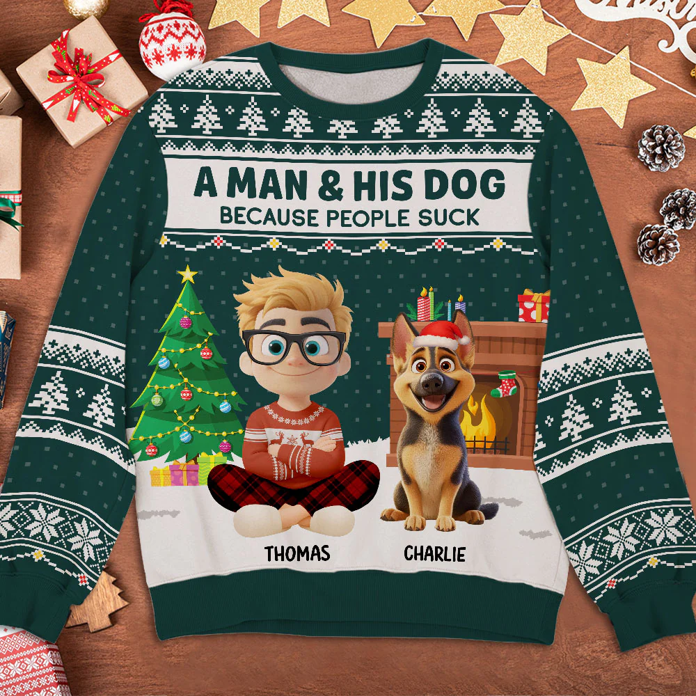 All I Want Is My Dog - Personalized Custom All-Over-Print Sweatshirt - Image 2