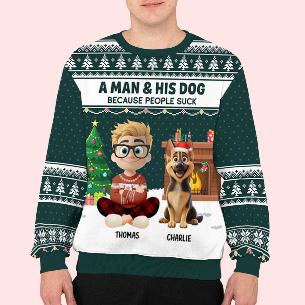 All I Want Is My Dog - Personalized Custom All-Over-Print Sweatshirt - Image 5