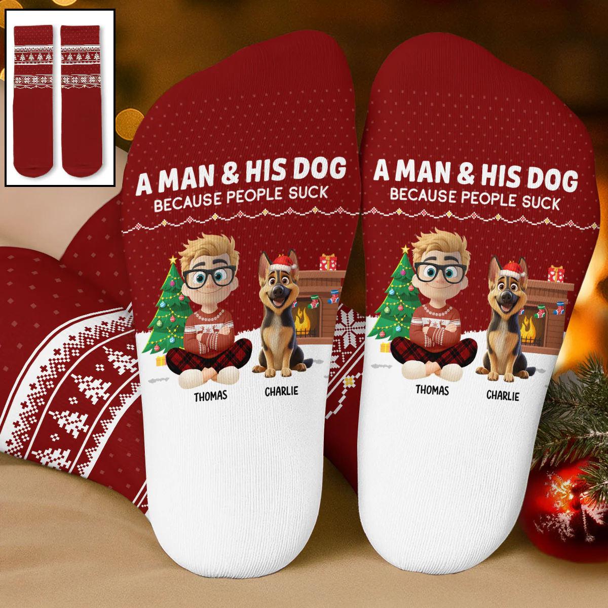 All I Want Is My Dog - Personalized Custom Crew Socks