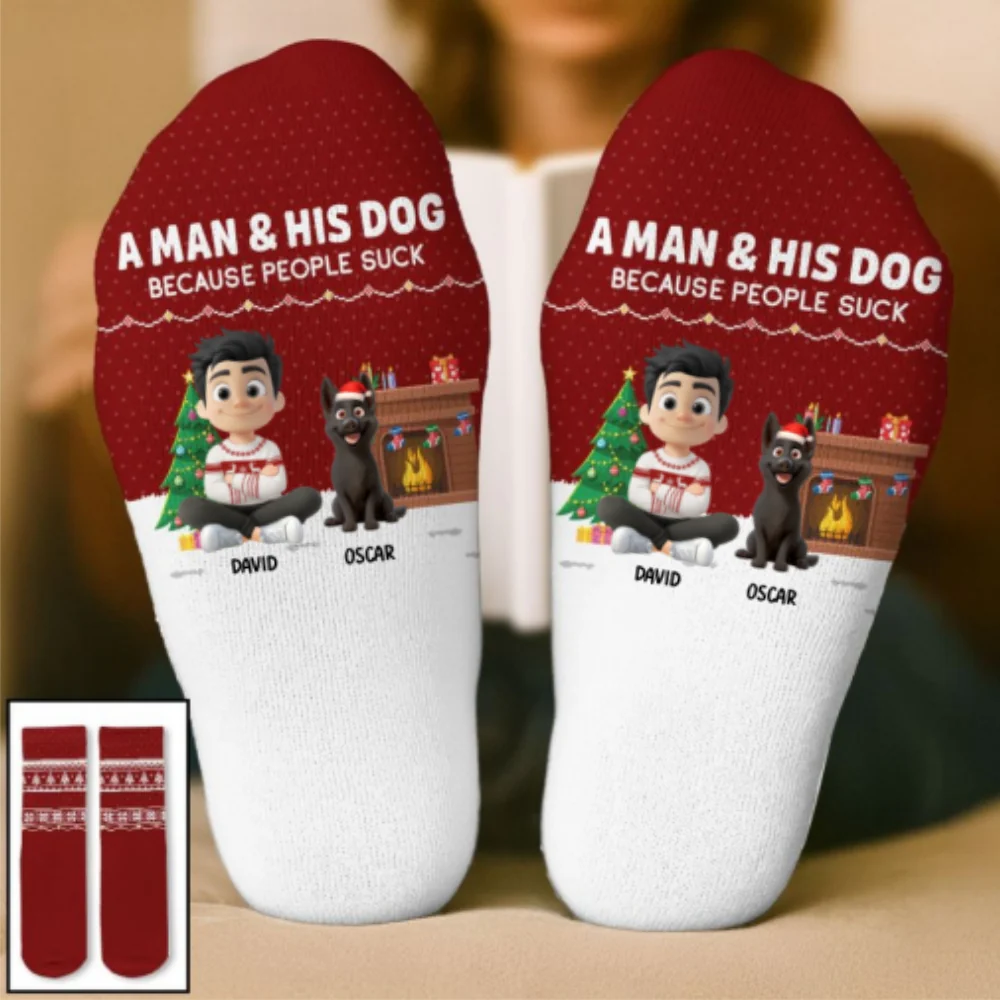 All I Want Is My Dog - Personalized Custom Crew Socks - Image 7