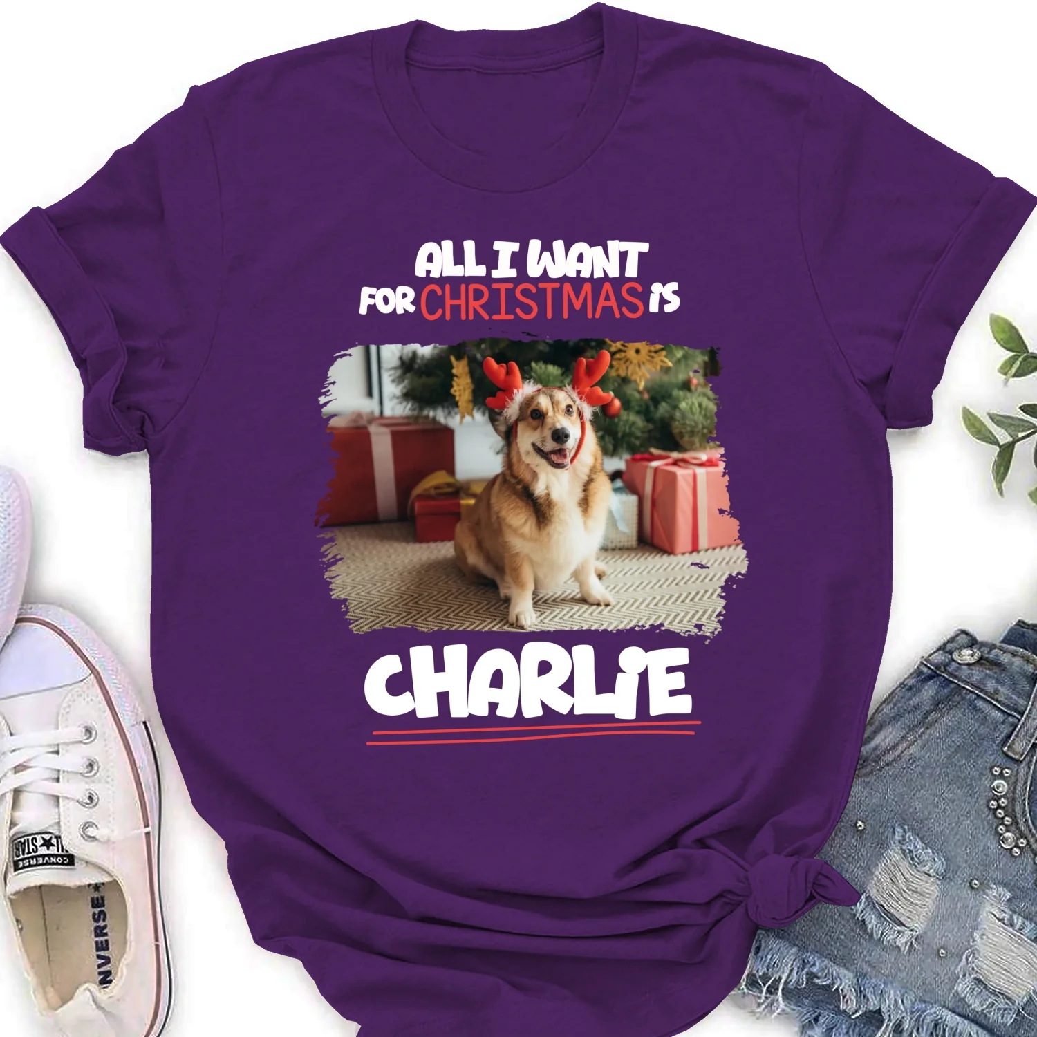 All I Want Is Photo - Personalized Custom Women's T-Shirt - Image 9